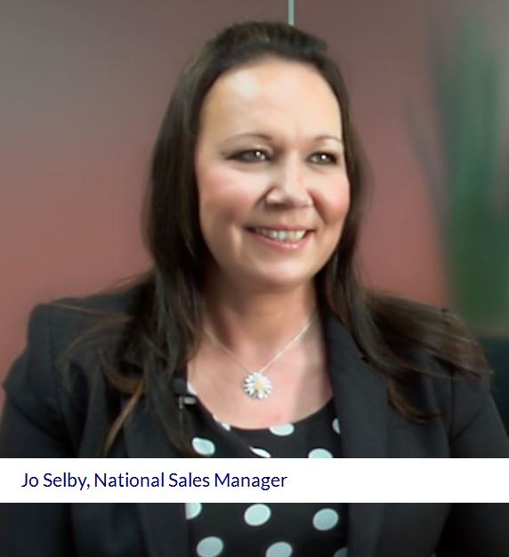 Jo Selby, National Sales Manager, business woman in dark suit